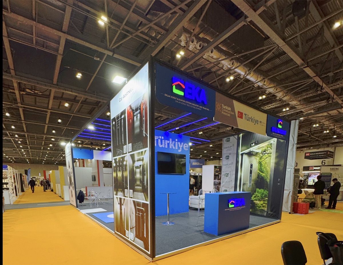EKA Elevator DUM FLEX stand at UK Construction Week London, view 8