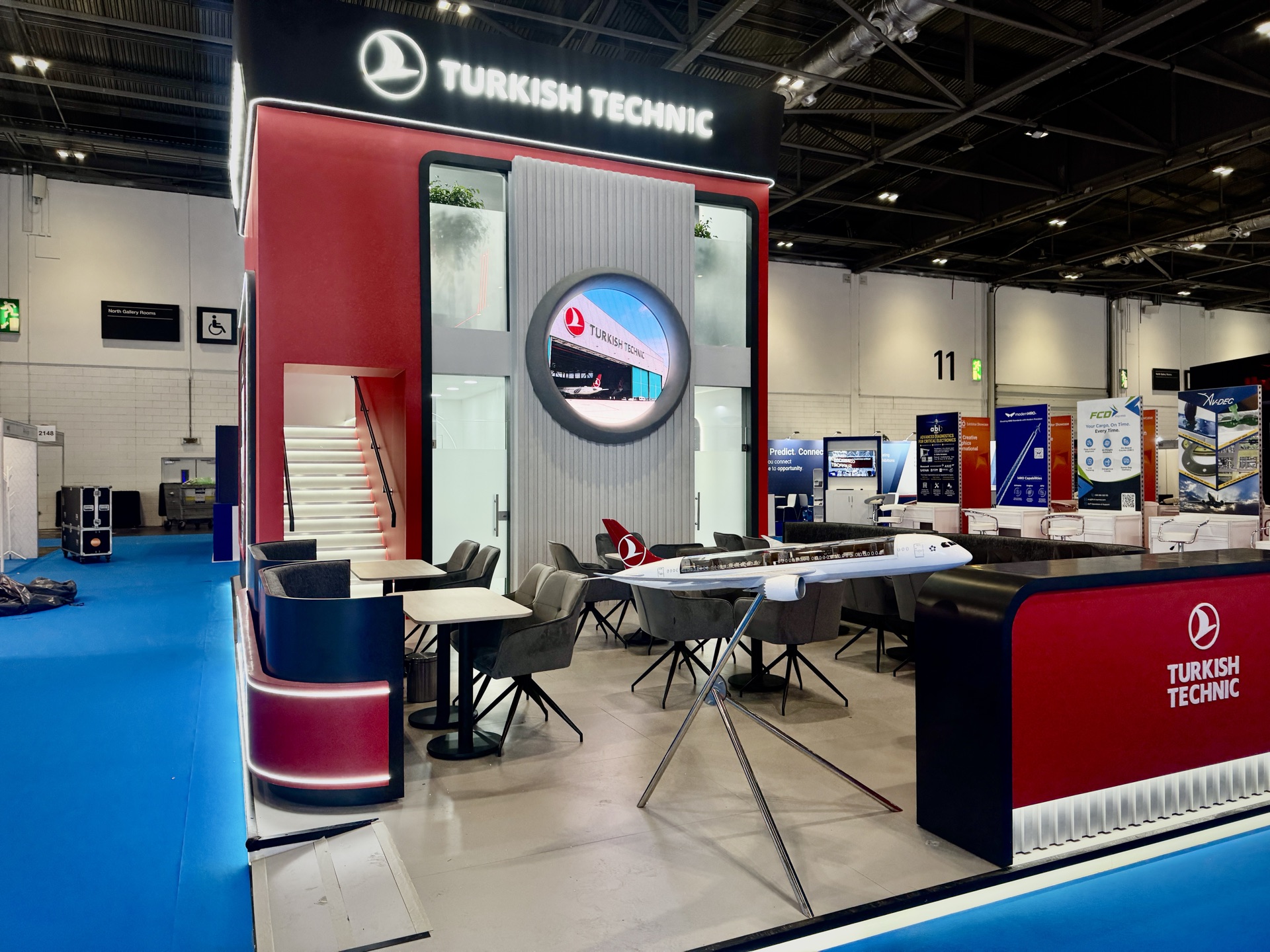 Turkish Technic double-decker Bespoke stand at MRO Europe in London